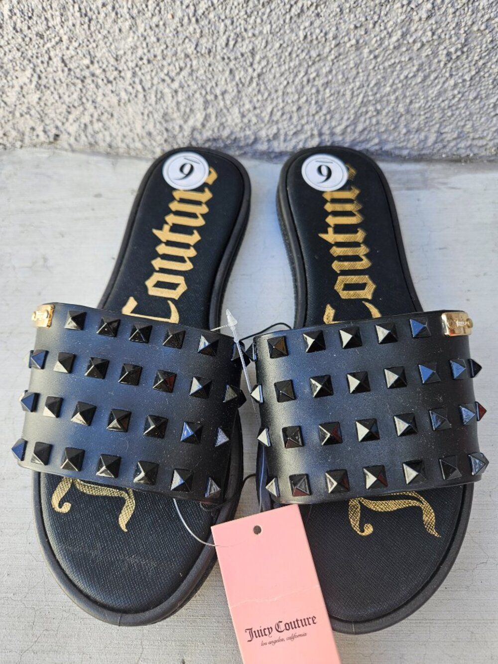 NWT Juicy Couture Studded Slide Sandals Sz 6